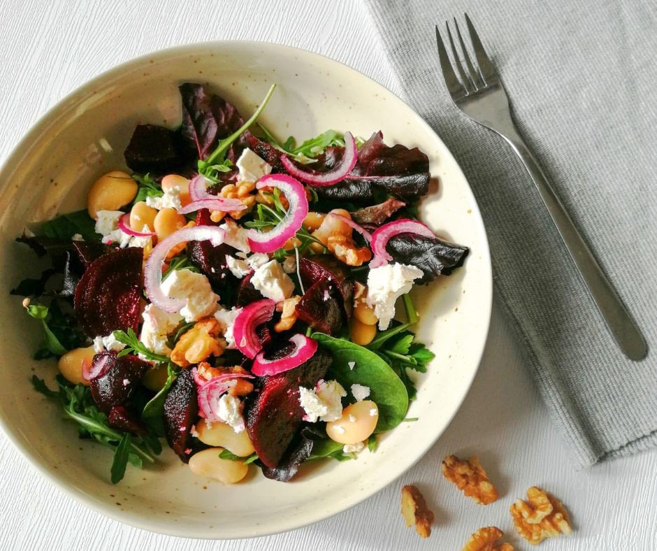 Beetroot and Butterbean salad with feta