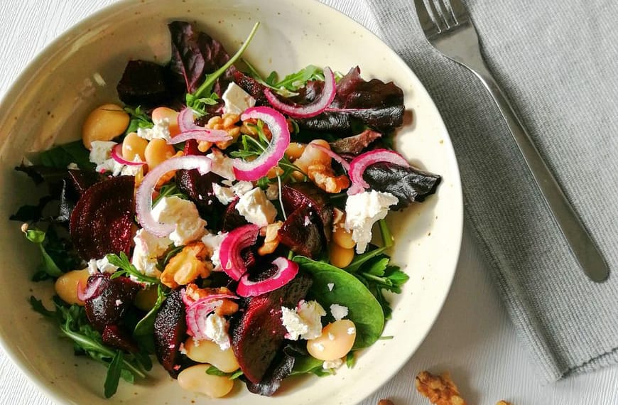 Beetroot and Butterbean salad with feta